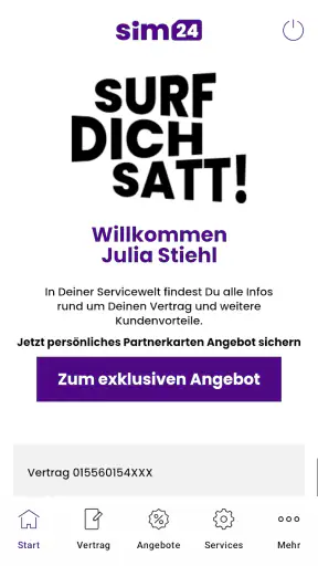 sim24 Servicewelt screenshot 1