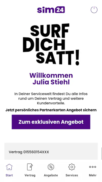 sim24 Servicewelt screenshot 1