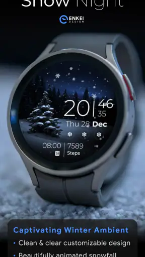 Snow Night - watch face screenshot 1