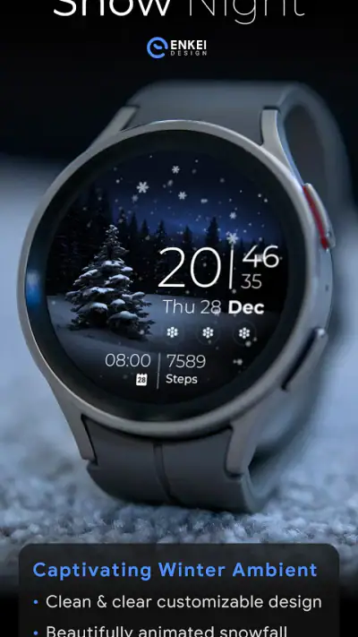 Snow Night - watch face screenshot 1