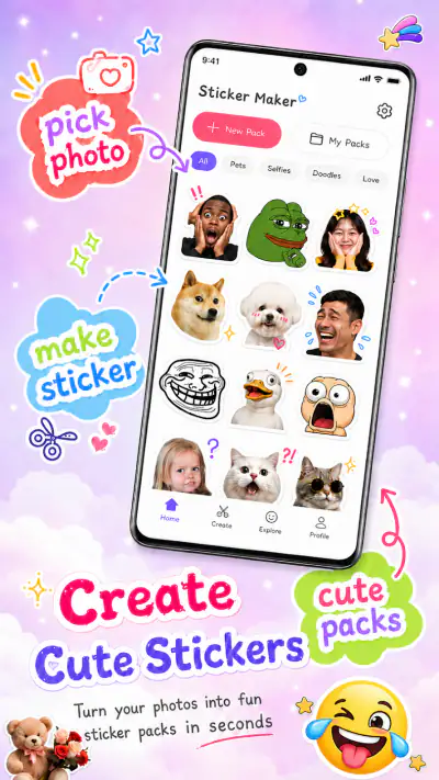 Sticker Maker: Text & Meme screenshot 1