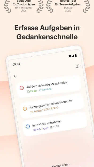 Todoist: To do list, Kalender screenshot 1