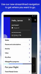 United Airlines screenshot