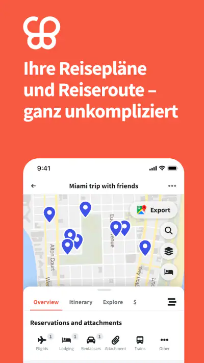 Wanderlog reisen routenplaner screenshot 1