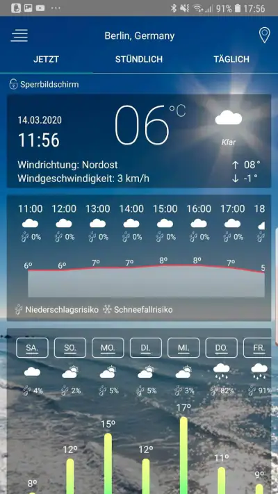 Wettervorhersage App screenshot 1