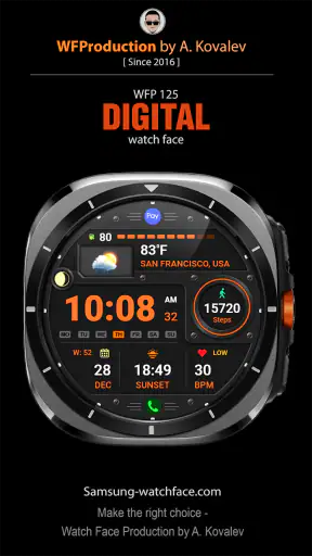 WFP 125 Digital watch face screenshot 1