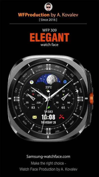 WFP 309 Elegant watch face screenshot 1