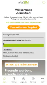winSIM  Servicewelt screenshot