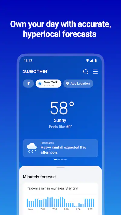 1Weather Forecasts & Radar screenshot 1