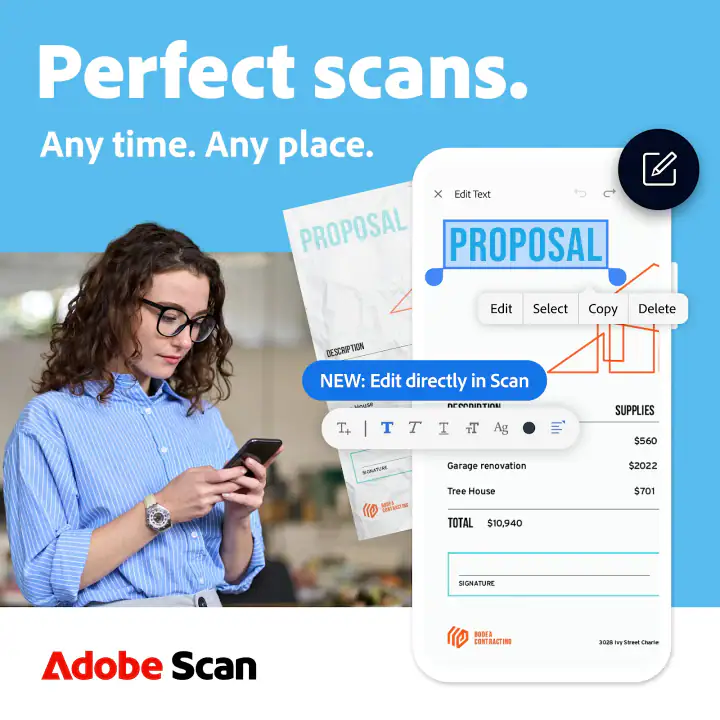 Adobe Scan AI PDF Scanner, OCR screenshot 1