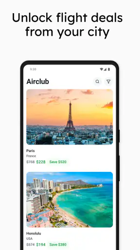 Airclub - Flight Deals screenshot 1