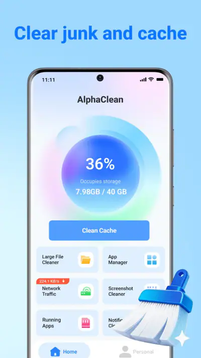 AlphaClean: Junk Cleaner screenshot 1