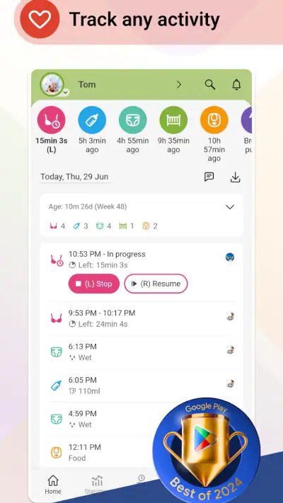 Baby Daybook - Newborn Tracker screenshot 1