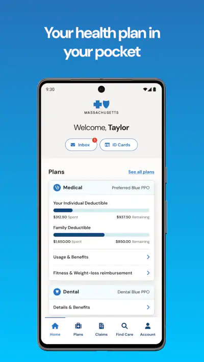 BCBSMA MyBlue Member App screenshot 1