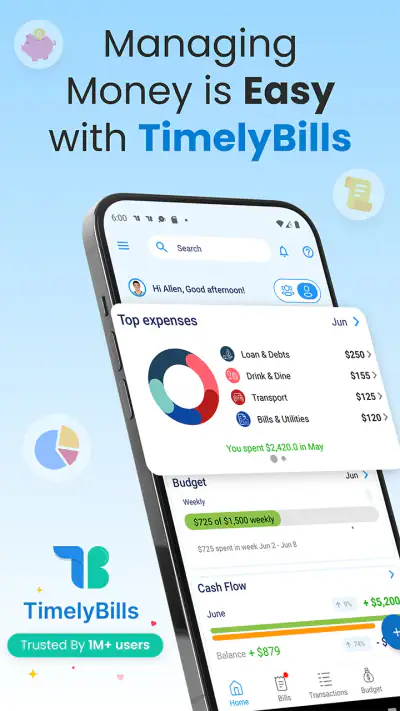 Bill Payment Reminder, Budgets screenshot 1