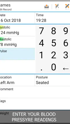Blood Pressure Log - MyDiary screenshot 1