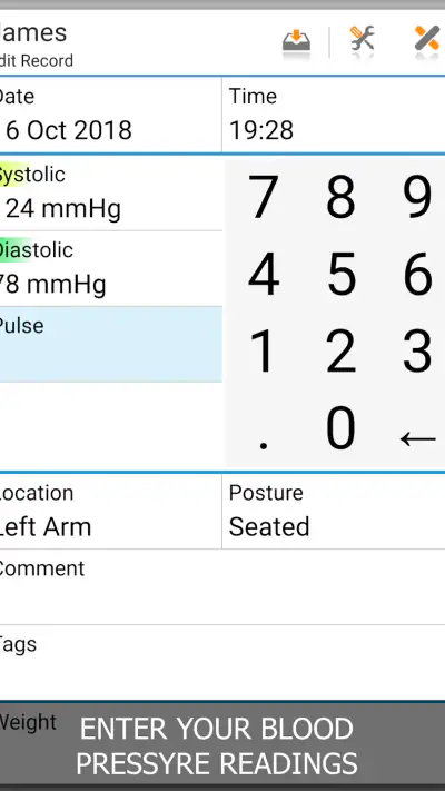 Blood Pressure Log - MyDiary screenshot 1