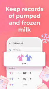 Breastfeeding tracker Pump log screenshot