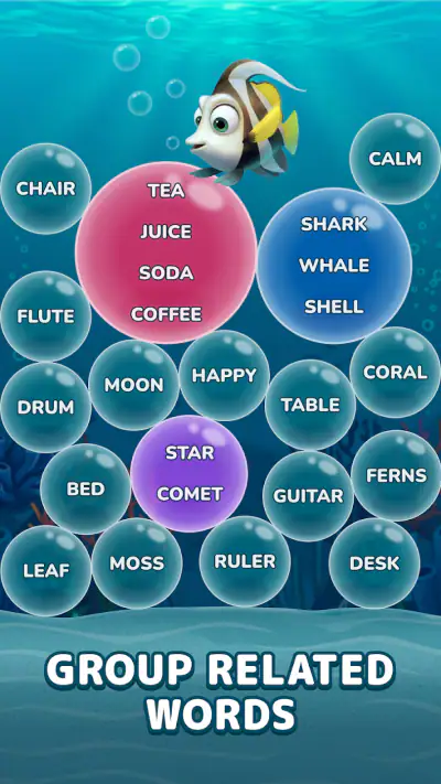 Bubble Associations: Word Game screenshot 1