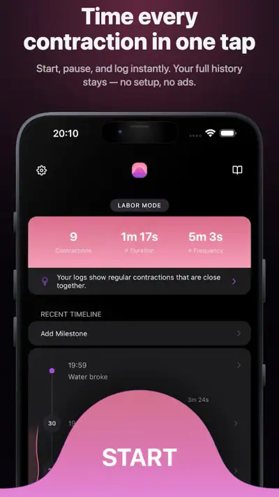 Bump Pulse: Contraction Timer screenshot 1