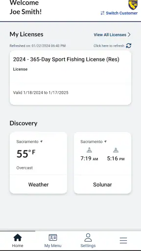 CDFW License screenshot 1