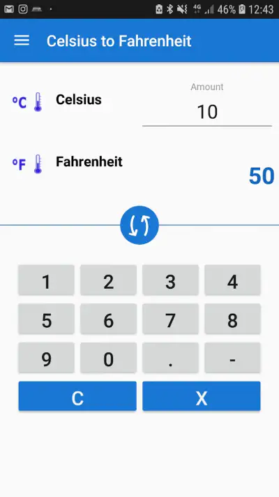 Celsius to Fahrenheit Convert screenshot 1