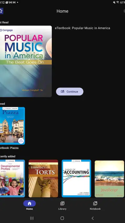 Cengage Read screenshot 1