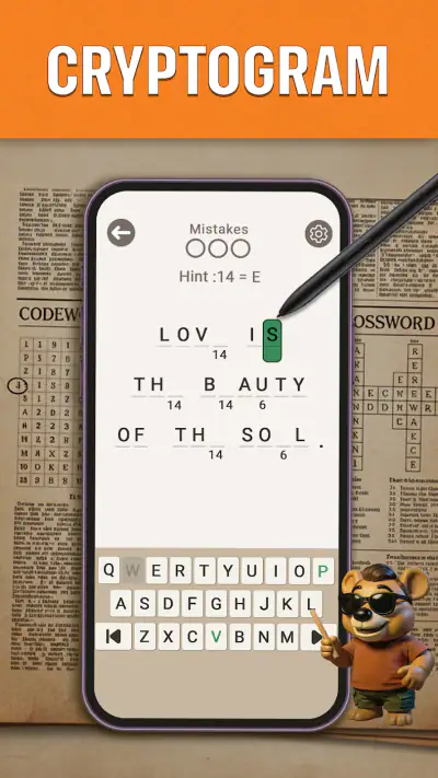 CodeWords Cryptogram Puzzles screenshot 1