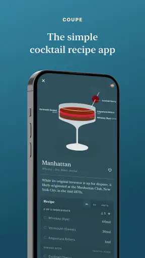 Coupe - cocktail recipes screenshot 1