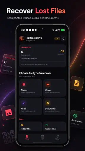 FileRecover: Restore & QR screenshot 1