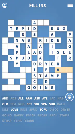 Fill-Ins · Word Fit Puzzles screenshot 1
