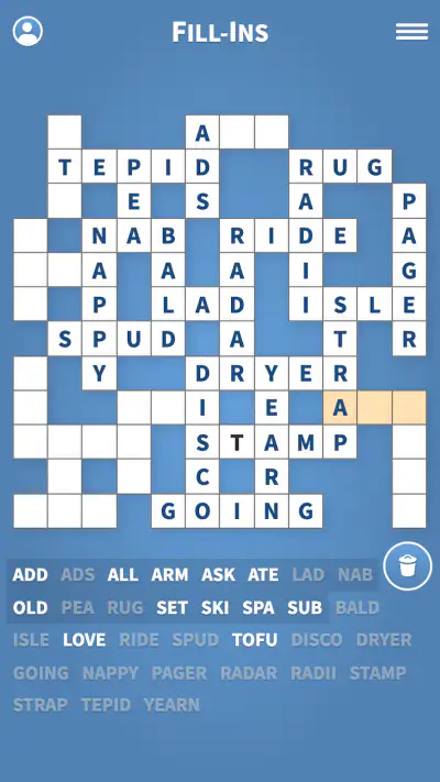 Fill-Ins · Word Fit Puzzles screenshot 1
