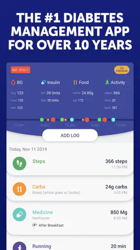 Glucose Buddy Diabetes Tracker screenshot 1