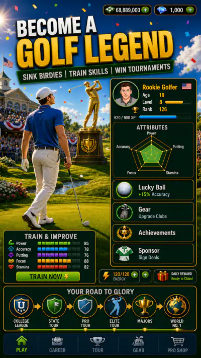 Golf Rising Star : Career Sim screenshot 1