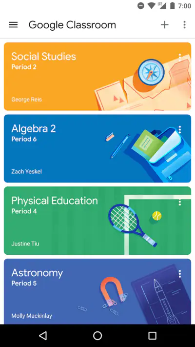 Google Classroom screenshot 1