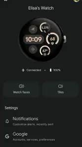 Google Pixel Watch screenshot