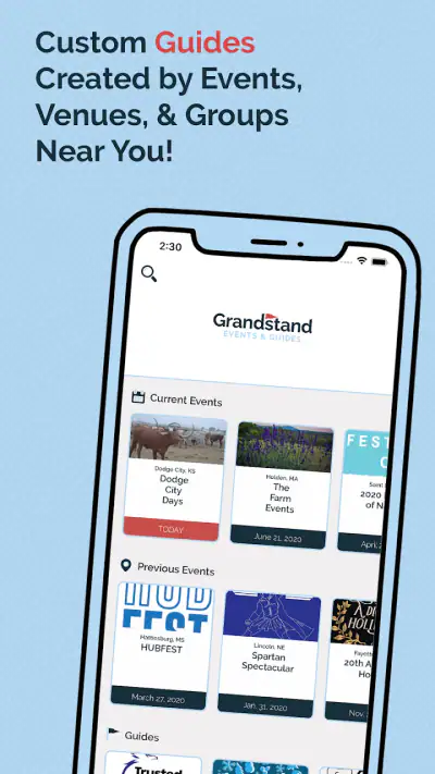 Grandstand - Events & Guides screenshot 1