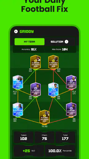 Griddy: Football Puzzles screenshot 1