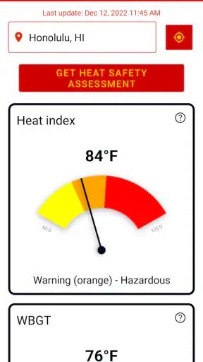 Heat Safety: Heat Index & WBGT screenshot 1