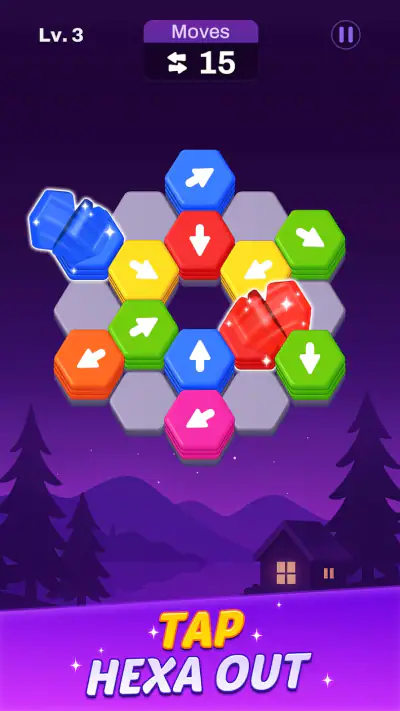 Hexout - Color Hexa Puzzle screenshot 1