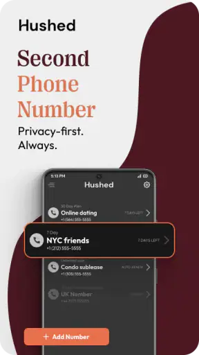 Hushed: US Second Phone Number screenshot 1