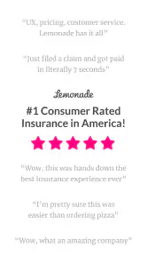 Lemonade Insurance screenshot
