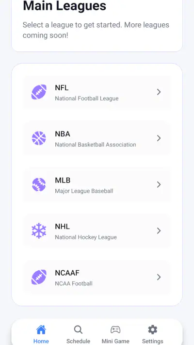 Live Scores : NFL NCAA NBA MLB screenshot 1
