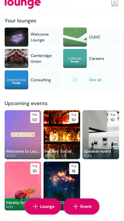 Lounge - Groups & Events screenshot 1