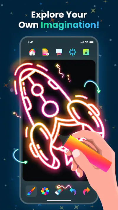 Magic Doodle: Glow Art Drawing screenshot 1