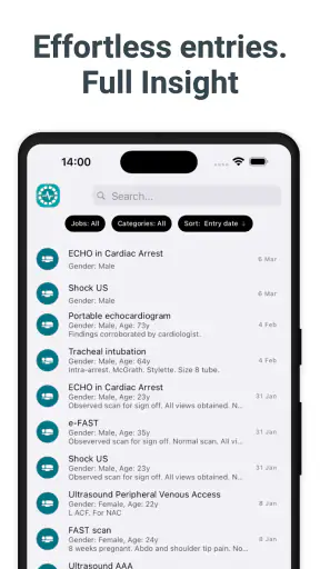 Medical and surgical logbook screenshot 1