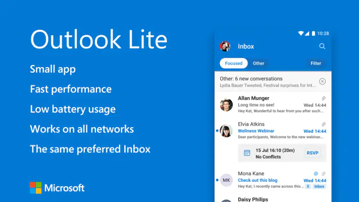 Microsoft Outlook Lite: Email screenshot 1