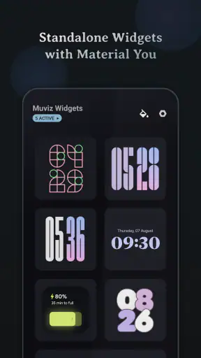 Muviz Widgets: Clock, Music., screenshot 1