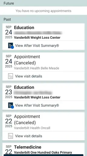 My Health at Vanderbilt screenshot 1