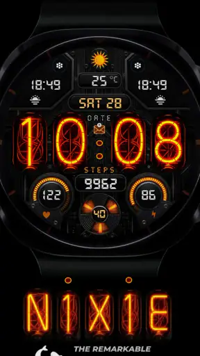 Nixie Digital - Wear OS Face screenshot 1